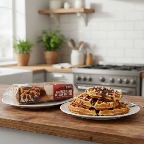 Gaufre au sucre perlé et pépites de chocolat